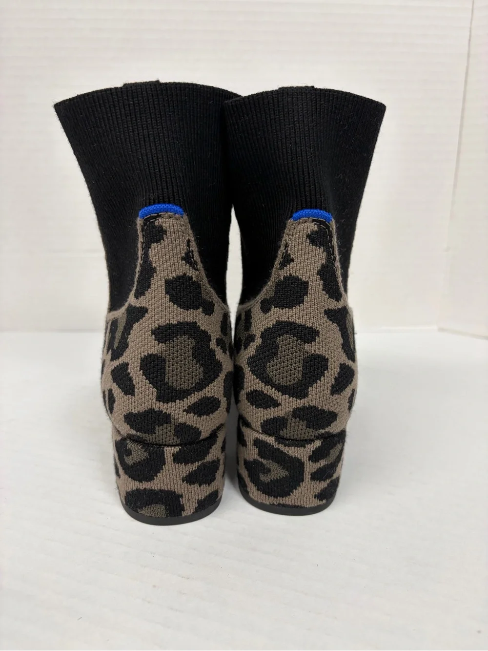 Rothy’s The Classic Boot Gray Black - Knit Cool Cat (Leopard Print) Size 9.5
